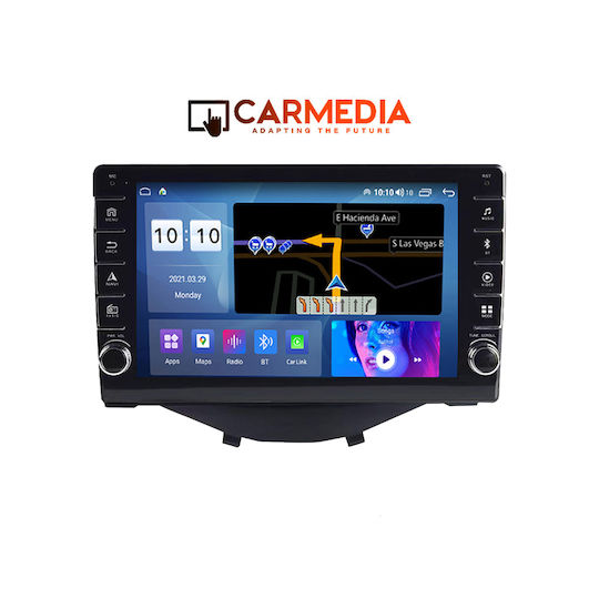 Carmedia Ηχοσύστημα Αυτοκινήτου για Peugeot 108 Toyota Aygo Citroen C1 2014 (Bluetooth/USB/WiFi/GPS/Apple-Carplay/Android-Auto) με Οθόνη Αφής 9"