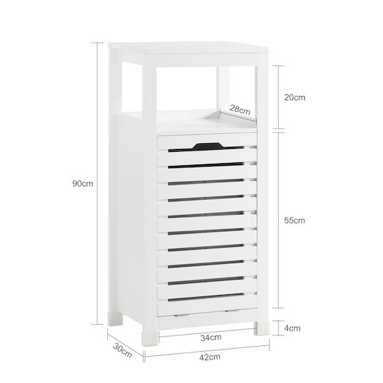 SoBuy Bathroom Cabinet L42xW30xH90cm White