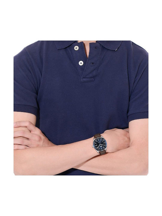 Lacoste Boston Men's Watch Battery with Brown Leather Strap