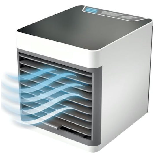 Mini Portable Air Conditioner 3 Cooling Functions Ambient Light Water Ice Plastic Gray White