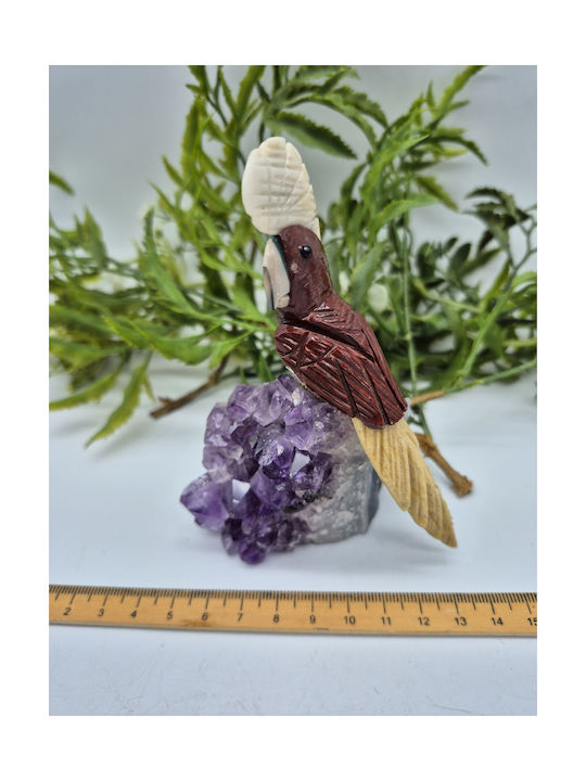 Handmade Carved Decorative Parrot Semi-Precious Stones