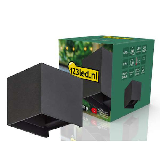 123led Επιτοίχιο Εξωτερικό Φωτιστικό LED IP54 5.5W με Θερμό Λευκό Φως Διπλής Δέσμης