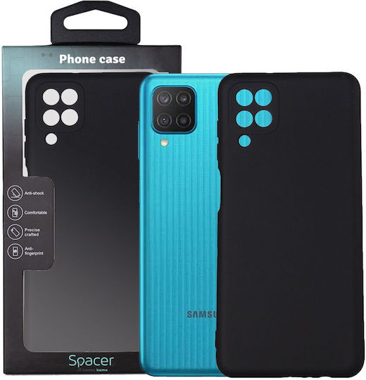 Калъф За Мобилен Телефон Spacer Samsung Galaxy M12 Spacer 2 Мм Дебелина Гъвкав Силиконов Материал + Микрофибър Вътрешен Черен "sppc-sm-gx-m12-slk"