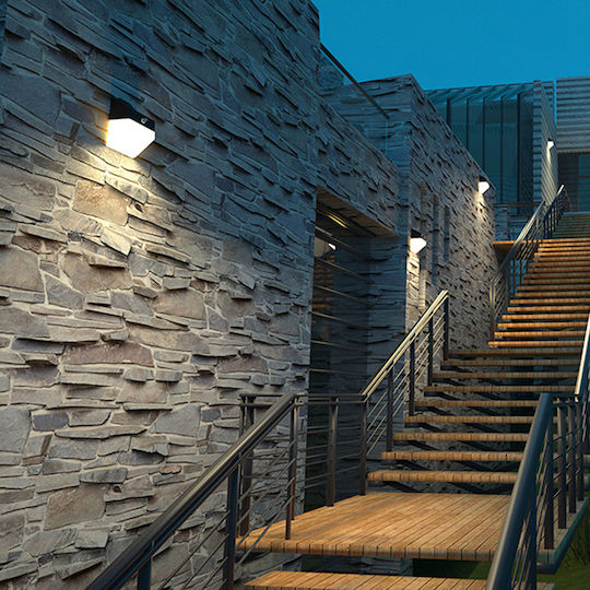 123led Wall Mounted Solar Light 2W 220lm Warm White 3000K with Motion Sensor and Photocell IP65