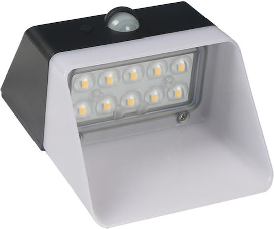 123led Wall Mounted Solar Light 2W 220lm Warm White 3000K with Motion Sensor and Photocell IP65