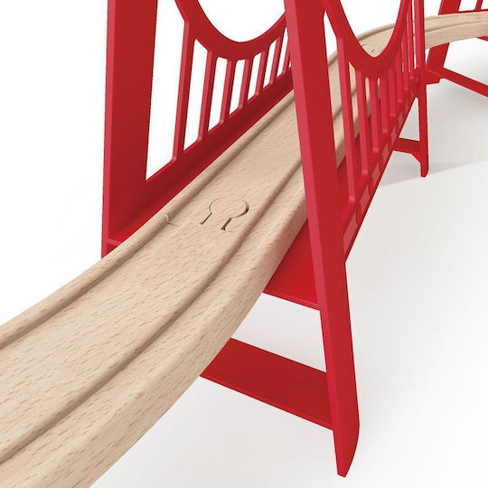 Hape Extended Double Suspension Bridge Railroad Tracks made of Wood for 3++ Years