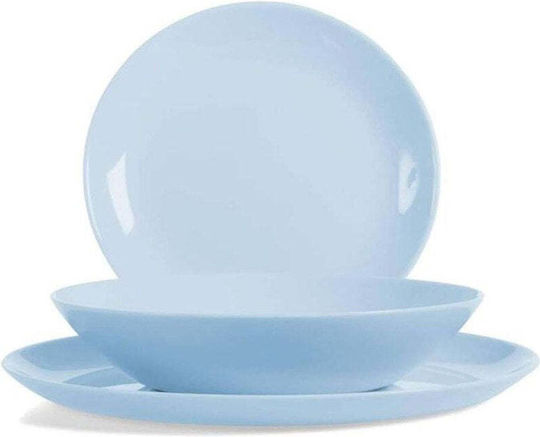 Luminarc Geschirrset aus Porzellan Blau 19Stück