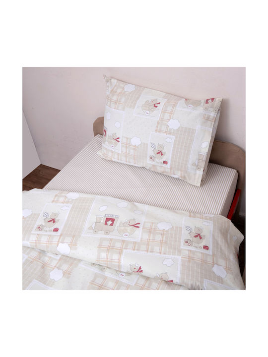 Viopros Baby Duvet Cover Set With Pillowcase Beige 120x160cm