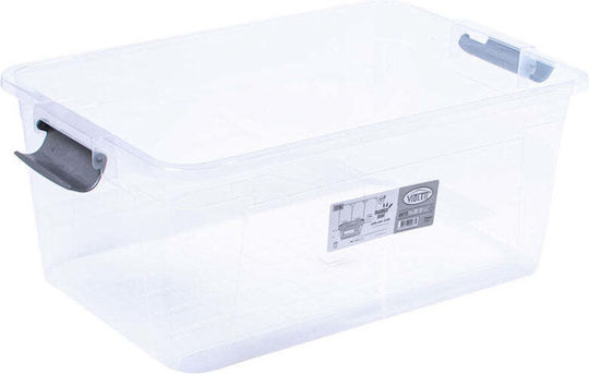 Happy House Kunststoff Aufbewahrungsbox mit Deckel Transparent 43x28x19cm 1Stück