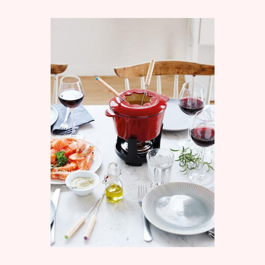 Beka Arome Cast Iron Fondue Pot with Tea Light for 6 Persons Red 15x15cm