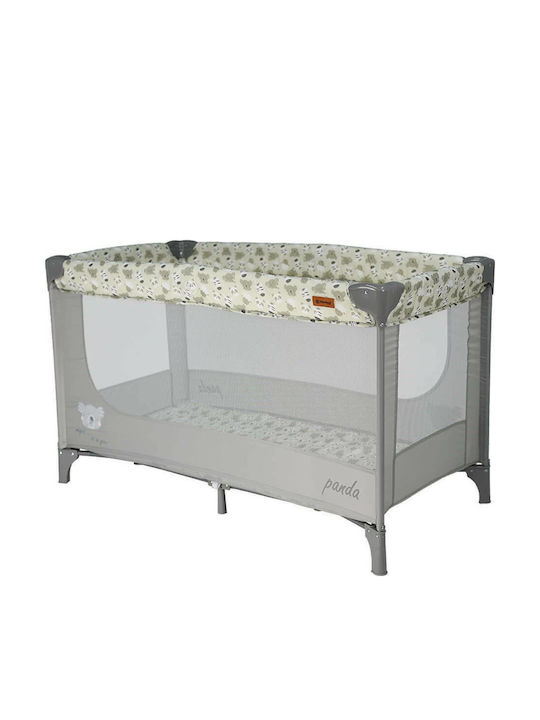 Bebe Stars Journey Panda Playpen with Mattress Gray 125x65cm
