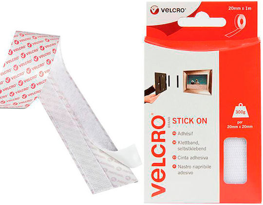 Velcro Stick Οn White Αυτοκόλλητη Ταινία Χριτς Χρατς 20mm Velcro Stick Οn White Αυτοκόλλητη Ταινία Χριτς Χρατς 20mm