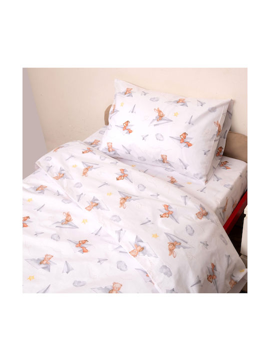 Viopros Set Baby Sheets Cradle Cotton Huck White 80x100cm 2 Pieces