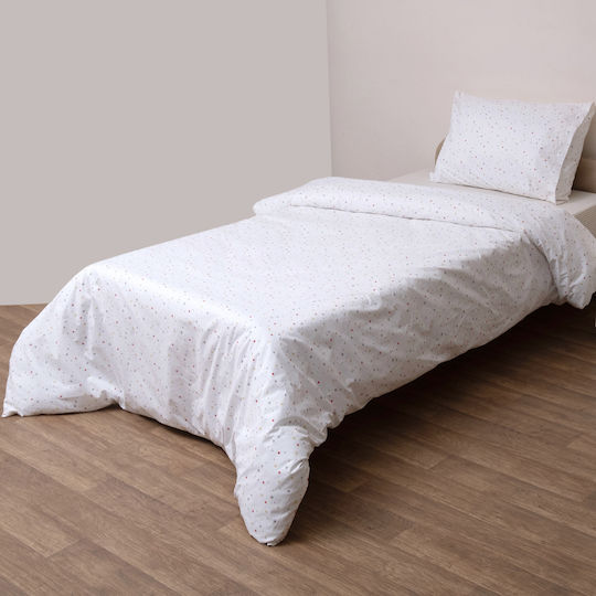 Viopros Set Baby Sheets Crib Cotton Rea White 120x160cm 3 Pieces