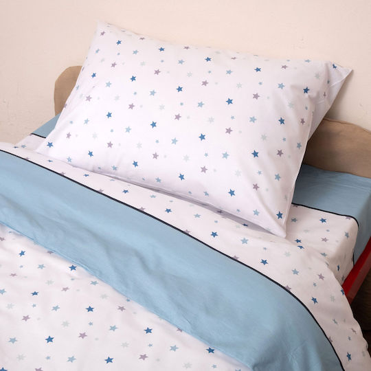 Viopros Baby Sheets Set Crib Cotton Light Blue 120x160cm 3pcs