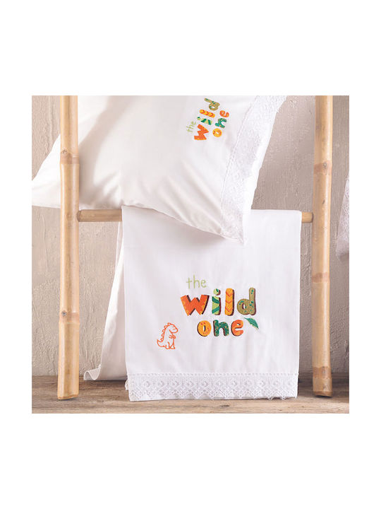 Rythmos Σετ Βρεφικά Σεντόνια Κούνιας Βαμβακερά Wild Orange Πορτοκαλί 105x160εκ. 3τμχ