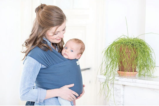 Babylonia Μάρσιπος Wrap Tricot Slen Organic Blue Jean με Μέγιστο Βάρος 10kg