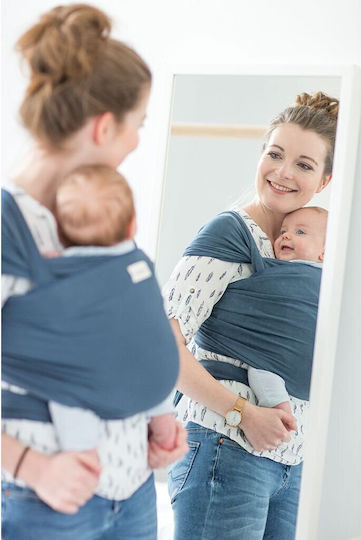 Babylonia Μάρσιπος Wrap Tricot Slen Organic Blue Jean με Μέγιστο Βάρος 10kg