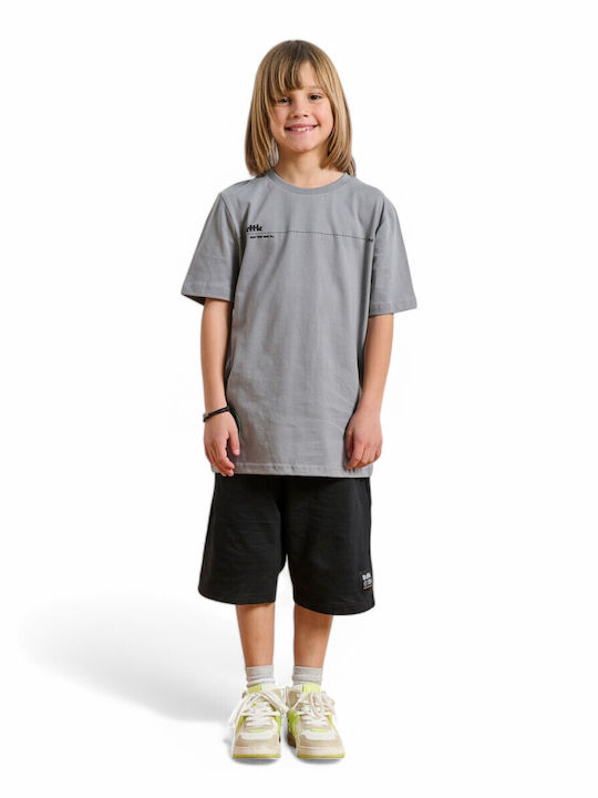 Παιδικό Σετ με Σορτς Καλοκαιρινό 3τμχ Γκρι