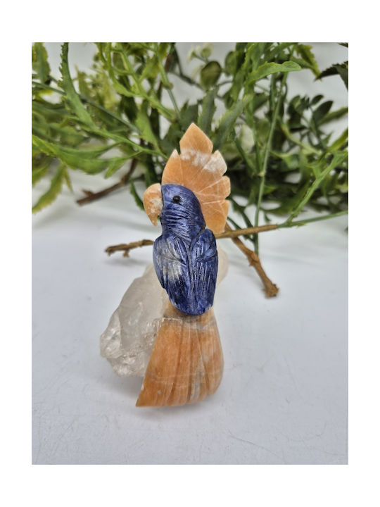 Papagal Decorativ Sculptat Manual Din Pietre Semiprețioase