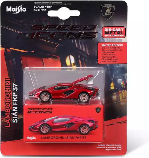 Maisto Metal Car Speed Icons Lamborghini Sian FKP 37 Red Scale 1 to 64