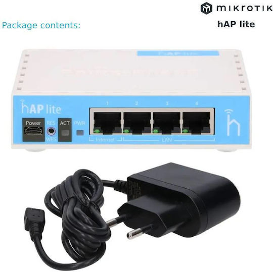 MikroTik hAP Lite Zugangspunkt Wi‑Fi 4 Einzelband (2,4 GHz)