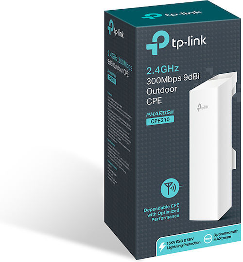 TP-LINK CPE210 v3 Access Point Wi‑Fi 4 Single Band (2.4GHz) for Outdoor Placement
