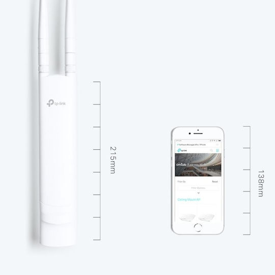 TP-LINK EAP110-Outdoor v1 Access Point Wi‑Fi 4 Single Band (2.4GHz) for Outdoor Placement