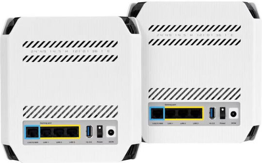 Asus ROG Rapture GT6 WiFi Mesh Network Access Point Wi‑Fi 6 Tri Band (2.4 & 5 & 5GHz) σε Διπλό Kit Λευκό