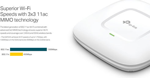 TP-LINK EAP245 v1 Access Point Wi‑Fi 5 Dual Band (2.4 & 5GHz) Single Kit