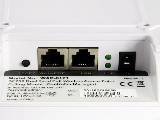 Level One WAP-8121 Точка за достъп Wi-Fi 5 - Wi-Fi 5 Двулентов (2.4 и 5GHz)
