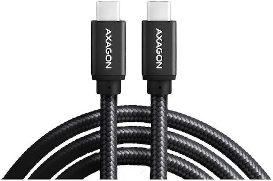 Axagon Braided USB 3.2 Video Cable USB-C male - USB-C 100W PD Μαύρο 2m BUCM32-CM20AB