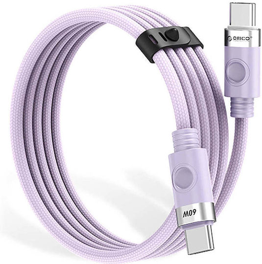 Orico USB 2.0 Cable USB-C male - USB-C 60W PD Μωβ 1m