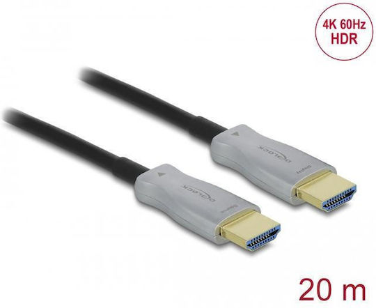 DeLock Cable HDMI male - HDMI male 20m Μαύρο