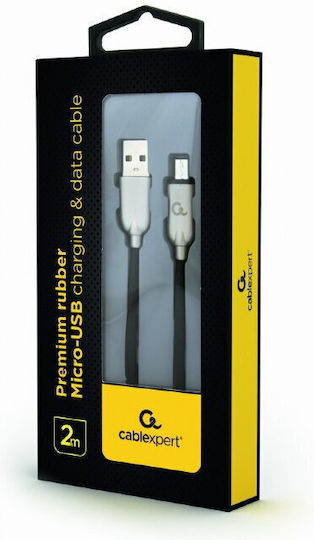 Cablexpert Braided USB 2.0 to micro USB Cable Μαύρο 2m (CC-USB2R-AMMBM-2M)