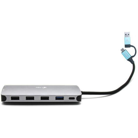 i-tec Nano Dock Thunderbolt 4 Docking Station με HDMI 4K PD Ethernet και συνδεση 3 Οθονών Ασημί