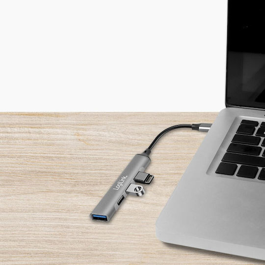 LogiLink USB-Hub 4 Anschlüsse USB 3.0 mit USB-A Anschluss Graue
