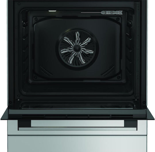Indesit Κουζίνα 66lt με Κεραμικές Εστίες Π60εκ. Inox