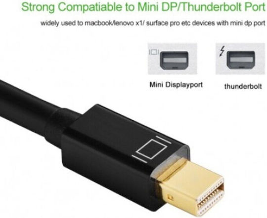 Ugreen Cable mini DisplayPort male - HDMI male 1.5m Μαύρο (20848)