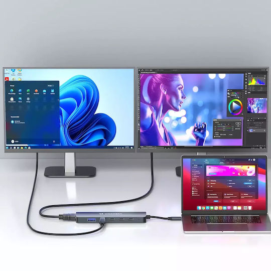 Wozinsky WHBC10Y4S USB-C Docking Station mit HDMI 4K PD Gray