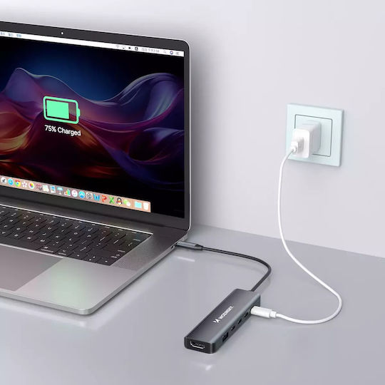 Wozinsky WHBC10Y4S USB-C Docking Station mit HDMI 4K PD Gray