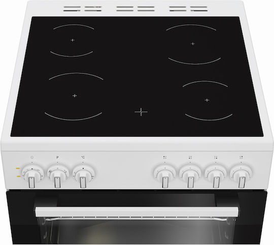 Indesit Herd 66Es mit Keramikkochfeldern B60cm. Weiß