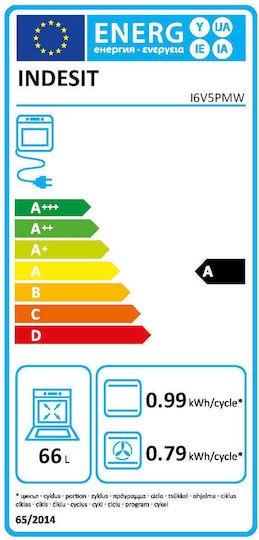 Indesit Herd 66Es mit Keramikkochfeldern B60cm. Weiß