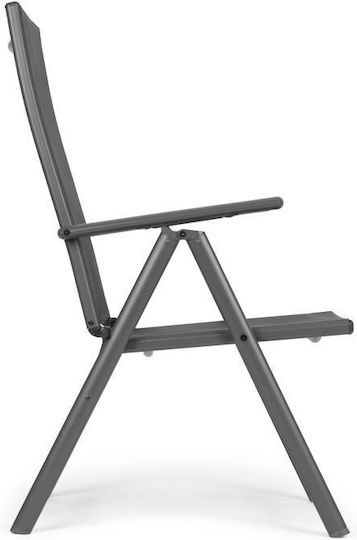 Scaun de exterior Metalic Gri 4buc 70x57x106cm