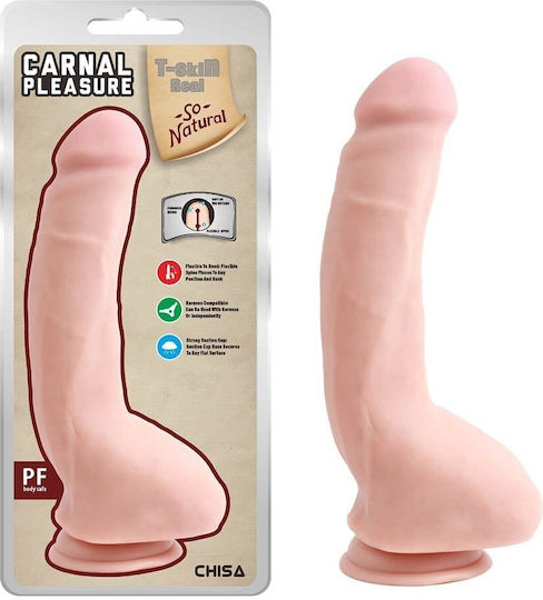 Chisa Novelties Carnal Pleasure Glass Dildo with Balls and Suction Cup Flesh 23.5cm