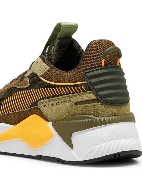 Heritage Herren Chunky Sneakers Dark Olive-sun Stream