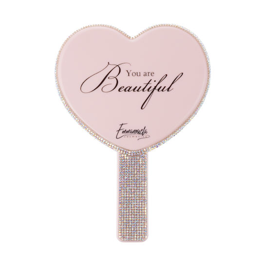 Emmanouela Cosmetics Makeup Mirror Hand You Are Beautiful Pink