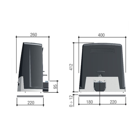 CAME Set Garage Door Motor for Sliding Door for Maximum Weight 1500kg