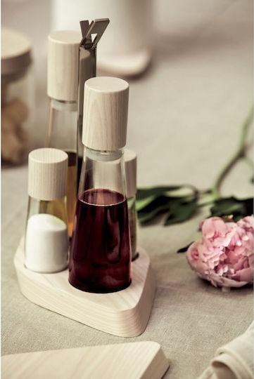 Casa Bugatti Trattoria Öl- & Essigspender-Set Hölzernes mit Ausgießer Beige