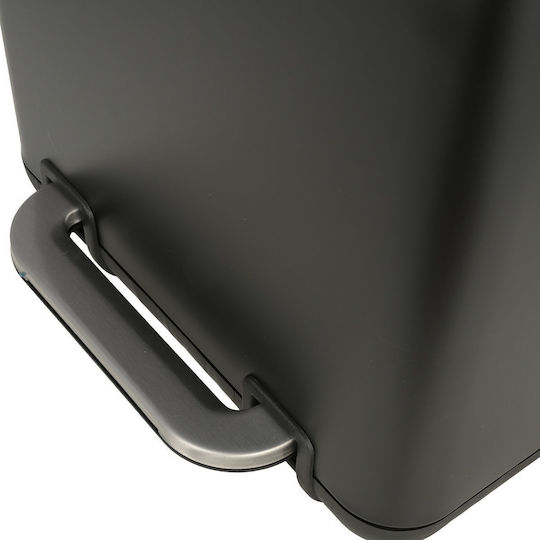 Estia Badezimmer Mülleimer Kubisch Soft Close 6L Schwarz